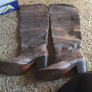 Grey knee length Frye boots